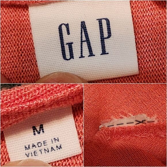 🔺️Gap Coral Vneck & Vback Lightweight Sleeveless Top Medium - Picture 9 of 10